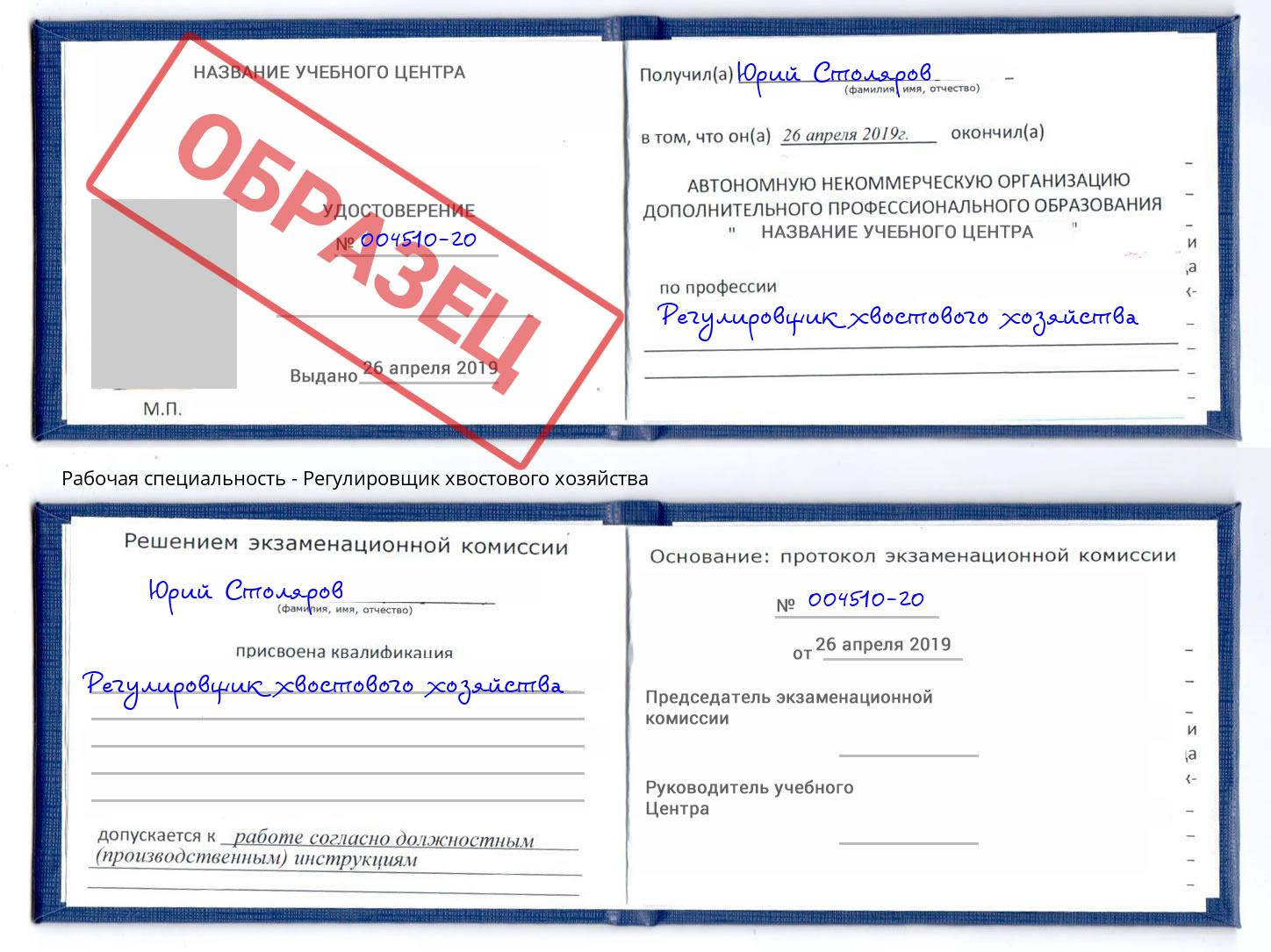 Регулировщик хвостового хозяйства Дубна
